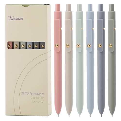 Ddaowanx Gel Pens, 6 Pcs 0.5mm Quick Dry Black Ink Pens Fine Point Smooth Writing Pens, Cute Office School Supplies Gifts for Women | Fine Point Smooth Writing Pens for Nurses,Teachers,Cute Stationery Office&School Supplies,Gifts for Women - color: 6 Pcs
