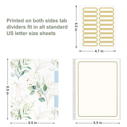 Rouidr Mini 3 Ring Binder with Clipboard, 1 inch Round 8.5 x 5.5 in Cute Binders Organizer with 5 Dividers Tabs & Clear Sleeves, School Supplies, Office Supplies, Leaves - color: Leaves, size: Mini 1in(8.5 x 5.5 in)