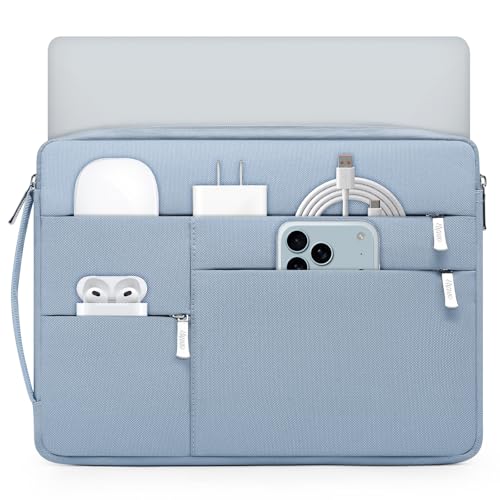 HYZUO 13.3-14 Inch Laptop Sleeve Bag for MacBook Pro 14 M5-M1 Pro/Max A3426 A3427 2026-2021, MacBook Air/Pro 13, 13.8-13.5 Surface Laptop/Book, Notebook Case for 13" HP Dell Lenovo Asus, Pale Blue - color: Pale Blue, size: 13.3-14 Inch