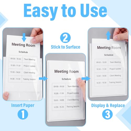 12 Pcs Classroom Magnetic Pockets 11 x 8.5 Inch Clear Whiteboard Magnetic Pouch Wall File Organizer Magnet Paper Holder for Classroom Whiteboard Refrigerator Office Supplies(Transparent) - color: Transparent