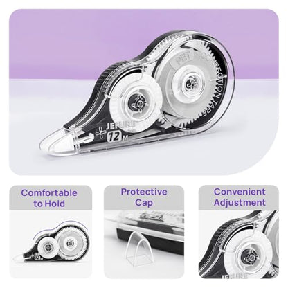 4 Pcs Correction Tape, 39.37 Ft White Wrong Out Tear-Resistant Bulk, Instant Corrections Easy to Use Applicator for School, Office, Note Taking, Journal (Tape Width 0.2 in，Clear) - size: 1 Count (Pack of 4)