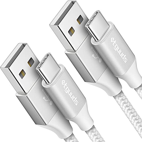 etguuds USB A to USB C Cable 6ft, 2-Pack, 3A Fast Charging Type C Charger Cord for iPhone 17 16 15 Pro Max 16e 17 Air, Samsung Galaxy S25 S24 S23 S22 S21 S20 A17 A16 A56 A55 Flip Fold, White - color: White, size: 6ft