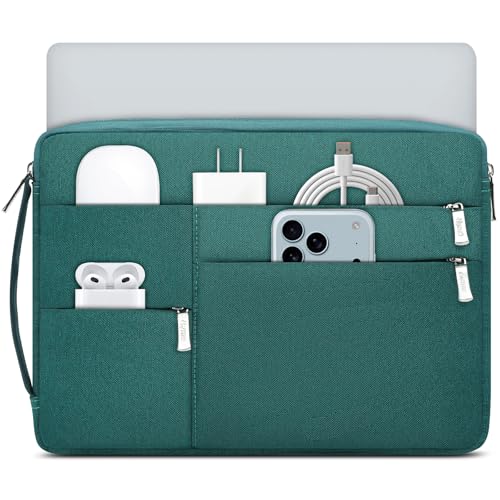 HYZUO 13.3-14 Inch Laptop Sleeve Bag for MacBook Pro 14 M5-M1 Pro/Max A3426 A3427 2026-2021, MacBook Air/Pro 13, 13.8-13.5 Surface Laptop/Book, Notebook Case for 13" HP Dell Lenovo Asus, Dark Green - color: Dark Green, size: 13.3-14 Inch