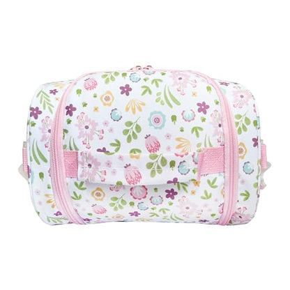 Insulated Kids Double Decker Lunch Bag Tote Pack for Girls Boys Toddler Kindergarten School Picnic Food Cooler Hot Water Ice with Strap Floral - color: Cute Flowers