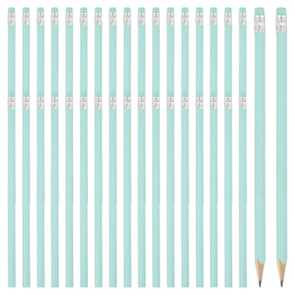 PATIKIL Round Pencils, 36 Pack Triangle HB Graphite Pencil Woodcase Wooden Pencils with Eraser for Classroom Office Writing Drawing Supplies, Light Green - color: Light Green