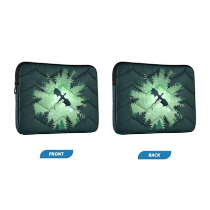 Cute Laptop Sleeve 13 inch Forest Dragon Starry Sky Dragon Green Laptop Cover for Women's 14 inch Waterproof Tablet Bag - color: Forest Dragon Starry Sky Dragon Green