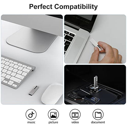 Aiibe 32GB Metal USB Flash Drive 10 Pack 32GB Thumb Drive USB Drive USB 2.0 Memory Stick Jump Drive 32 GB Zip Drives with Keychain, Silver - color: Silver 10 Pack, size: 32GB