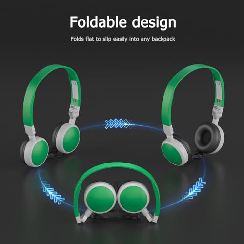 3-Pack Individually Wired Classroom Headphones - No Mic Headphones with 3.5mm Jack, Multi-Color Bulk School Headsets for School/Library/Testing Room, Each in Protective PP Bags - size: 3-PACK