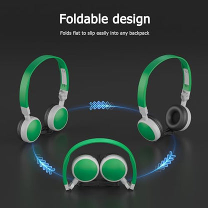 3-Pack Individually Wired Classroom Headphones - No Mic Headphones with 3.5mm Jack, Multi-Color Bulk School Headsets for School/Library/Testing Room, Each in Protective PP Bags - size: 3-PACK