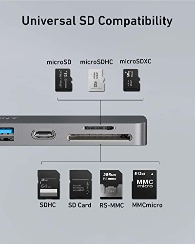 (Used) Anker USB C Hub for MacBook, 7-in-2 USB C to C Adapter, Compatible with Thunderbolt 3 Port, 100W Power Delivery, 4K HDMI, USBC& 2 USB-A Data Ports, SD and microSD Card Reader - style: 7-in-2 4K@30Hz