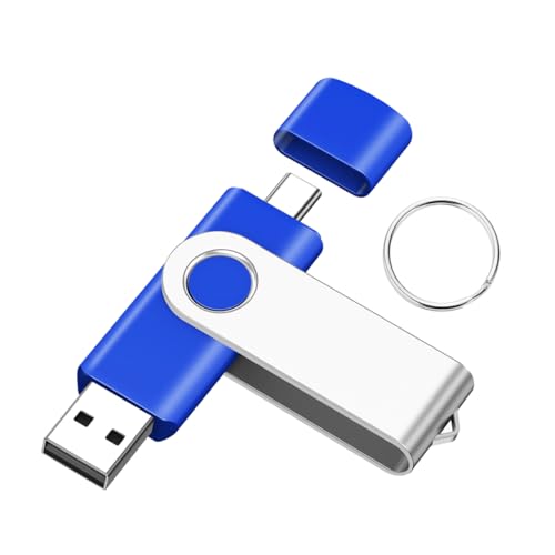 EASTBULL 16GB FAT32 Type-C & USB2.0 Flash Drive 1pc (Blue) | 2-in-1 USB C Flash Drive Bulk Type-C Thumb Drives 16GB Memory Sticks Compatible with Smartphones, Computers, Tablets, Mac - color: 16GB1P(Blue)