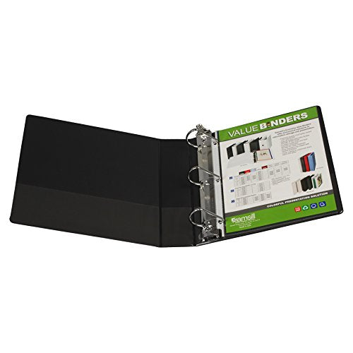 Samsill Economy D-Ring View Binder - 2-Inch, Black (16760)