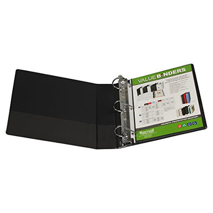 Samsill Economy D-Ring View Binder - 2-Inch, Black (16760)