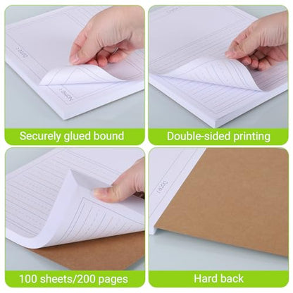 zmybcpack 2 Pack Write Beginner Paper for Kid, 8.5"x11" Story Writing Paper | Handwriting Practice Paper to Write Story, Primary Composition Notepad(100 Sheets Each, Double-Sided Printing) - size: 8.5x11"(Draw and writing)