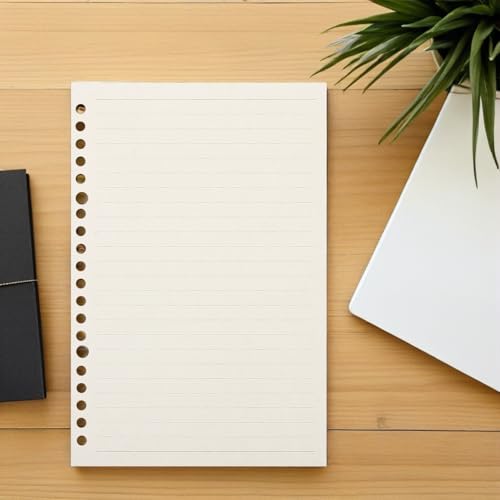 SEWACC A5 Lined Journal Refill Paper 60 Sheets Thick Loose Leaf Binder Inserts College Ruled Planner Filler for Organizer Notebook Office Use