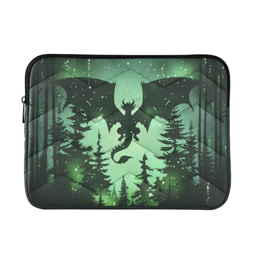 Forest Dragon Starry Sky Dragon Green Laptop Sleeve 13 inch Cute Laptop Bag 14 inch Waterproof Computer Bag for Women Laptop Accessories Computer Cover Bag for Tablet Men - color: Forest Dragon Starry