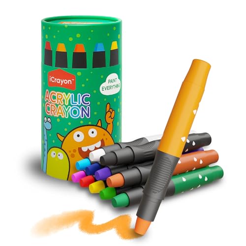 12 Colors Twist Crayons for Toddlers, Silky Crayons for Paper, Glass, Wood and Canva, Non-Toxic, Quick Drying, Washable, No Mess Coloring Gifts for Boys and Girls - size: 1 Count (Pack of 12)