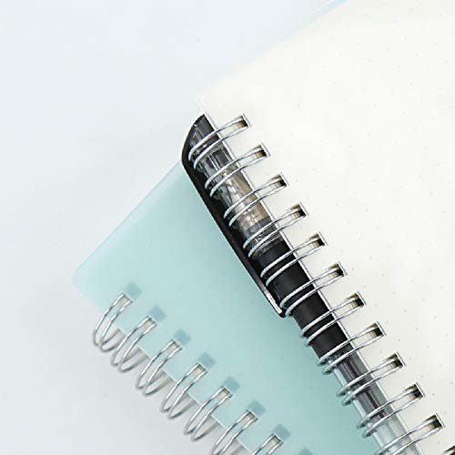 3 Pack A5 Spiral Graph Notebook with 120gsm Thick Paper, Grid Spiral Notebook with Plastic Hardcover and Elastic Band Closure, 80 Sheets Per Pack 5.7x 8.3 inches - size: A5