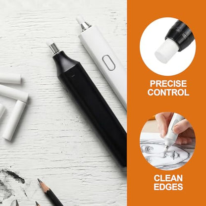 50PCS Mechanical Pencil Eraser Refills, White Refill Erasers for Retractable Eraser Pen, Universal Traceless Eraser Replacement for Office Notebook Drafting (5x25mm) - color: White,50pcs,5x25mm