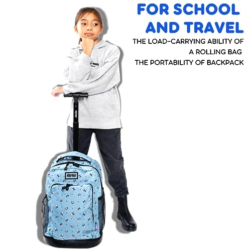 J World Sunny Rolling Backpack for Kids. Roller Bag With Wheels, Tie Dye - color: Tie Dye