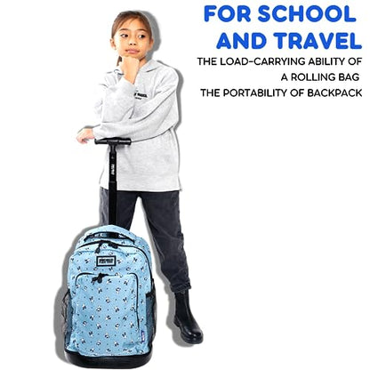 J World Sunny Rolling Backpack for Kids. Roller Bag With Wheels, Tie Dye - color: Tie Dye