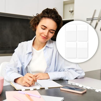 400 Pcs Sticky Index Tabs, Repositionable and Writable Book Sticky Tabs Page Markers for Notebooks, White, 1.6 x 1 Inch