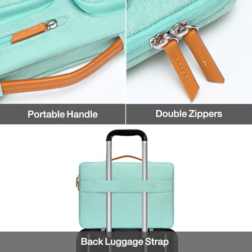 MOSISO 360 Protective Laptop Case 16 inch, 15-15.6 inch Laptop Sleeve Compatible with MacBook Pro 16, HP Acer Dell Lenovo ASUS, Side Open Carrying Case with 4 Zipper Pockets&Handle, Aqua Green - color: Aqua Green, size: 16 inch
