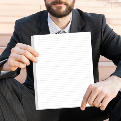 Unpunched Line Paper - 100 Sheets/200 Pages Loose Leaf Paper Line Refills, Letter Size, 100gsm, White, 8.5" x 11" - size: 100 Sheets, style: Unpunched