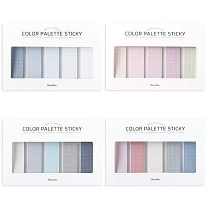 Monolike Color Palette Sticky Grid 500 D Set 4p - Self-Adhesive Memo Pad 30 Sheets - color: Grid 500 D