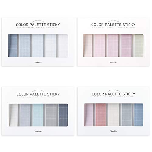 Monolike Color Palette Sticky Grid 500 D Set 4p - Self-Adhesive Memo Pad 30 Sheets - color: Grid 500 D
