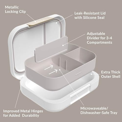 Bentgo® Modern - Leak-Resistant Bento Lunch Box For Adults, Teens, & Larger Appetites; Reusable BPA-Free Meal Prep Container with 3 or 4 Compartments, Dishwasher/Microwave Safe; 5 Cups (White) - color: White