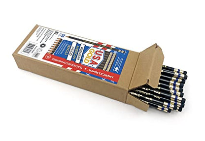 RoseArt U.S.A. Gold Pre-Sharpened American Wood Cased #2 HB Black Pencils, 48 Pack - color: Black, size: 1 Count (Pack of 48)