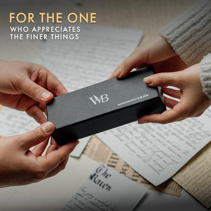 Wordsworth and Black Mechanical Pencil Graphite Lead- Stunning Luxury Metal Pencil, Black Lacquer 24K Gold Finish, 0.7mm Led, Best Gift Set for Men & Women, Professional Executive Office Pencils - color: Black Gold