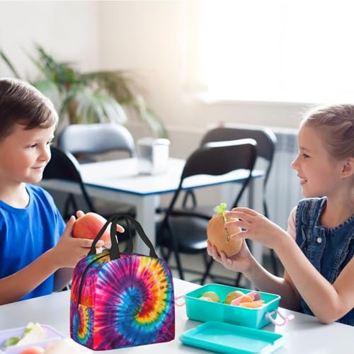 Tie Dye Lunch Box - Insulated Lunch Bags for Kids Boys Girls Reusable Lunch Tote Bags, Perfect for School/Camping/Hiking/Picnic/Beach/Travel - color: Tie Dye