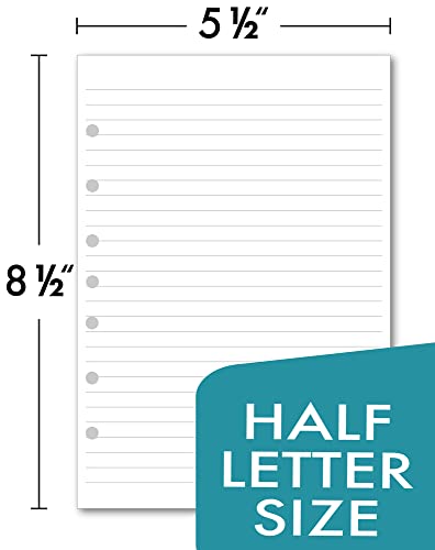 7-Hole Lined Filler Paper Pack of 300 Sheets for Mini Binders, College Ruled, 5-1/2" x 8-1/2", White - size: 300 Sheets, style: Lined