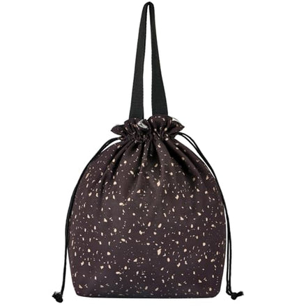 Double-Handle Lunch Bag, Insulated Waterproof Reusable Tote for Women/Students, Fits 2 Bento Boxes + Water Bottle - Ideal for School/Office/Picnic(Starry Night Black) - color: Starry Night Black
