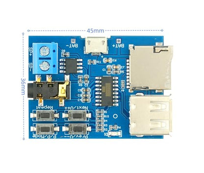 5Pcs MP3 Decoder Player Module | Small Amplifier, TF Card U Disk Play, Micro USB 5V Power Supply, Audio Amplifier
