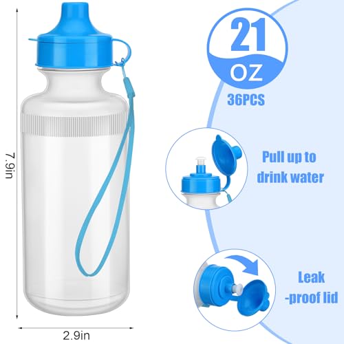 Zubebe 36 Pcs Sports Water Bottles Bulk Squeeze Reusable Plastic Water Bottles Back to School Supplies Summer Gifts for Students School Travel Hiking Cycling Event Team Gift - color: Bright Color