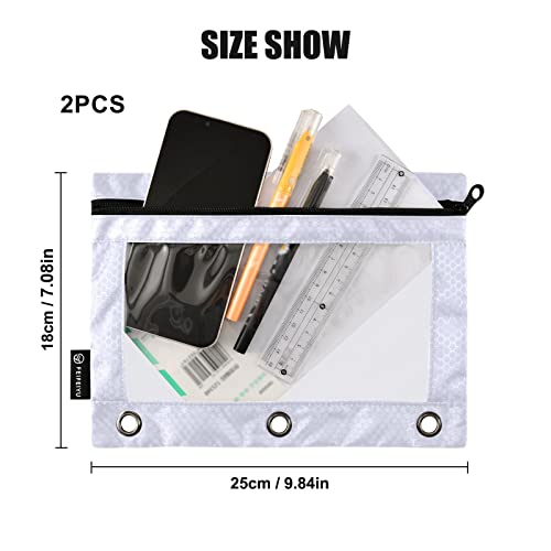 Binder Pouches,Lavender Pencil Pouch for 3 Ring Binder 2 Pack Clear Pencil Bag with Zipper for Office School Supplies - color: Lavender