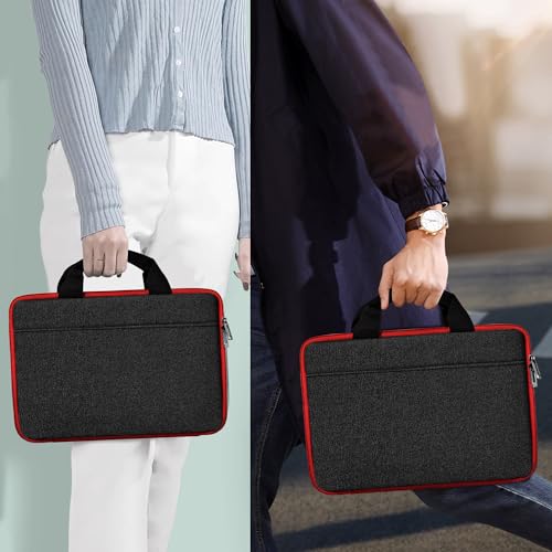 Hseok Laptop Case 13.3-14 inch Sleeve, TSA Computer Handbag Water-Resistant and Shockproof Bag Compatible with MacBook Pro/Neo 14", Mac Air/Pro 13.3" and 13"-14" Notebooks Chromebooks,Black-red - color: Black-red