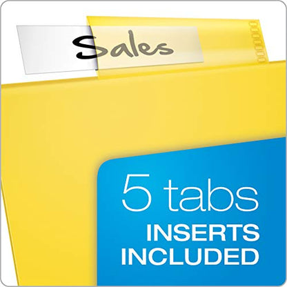 Oxford Plastic 2 Pocket Binder Dividers, 5 Tab 1/5 Cut, Multicolor Large Tab Set, Insertable Dividers with Paper Inserts, Letter Size, 3 Sets (89602) - size: 5 Tab