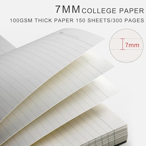AHGXG Spiral Notebook College Ruled - Spiral Notebook Journal Large B5 7.6" x 10", 300 Pages/150 Sheets, 100GSM Thick Paper, Plastic Hardcover, for Women Men Office School, Black - color: Black, size: B5-Regular