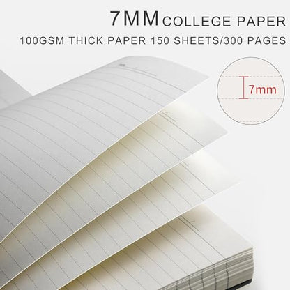 AHGXG Spiral Notebook College Ruled - Spiral Notebook Journal Large B5 7.6" x 10", 300 Pages/150 Sheets, 100GSM Thick Paper, Plastic Hardcover, for Women Men Office School, Black - color: Black, size: B5-Regular