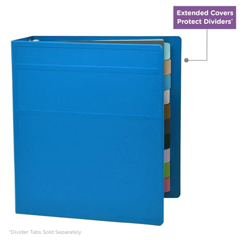 Carstens 3-Inch Heavy Duty 3-Ring Binder - Side Opening, Pool Blue, Durable Plastic, Precision No-Gap Rings, Waterproof Cover, No Pockets, Holds 400 US Letter Sheets, BPA-Free, Made in USA (1700-3R) - color: Blue, size: Case of 14