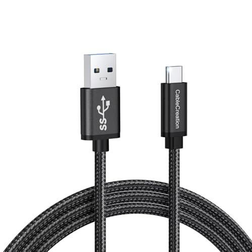 CableCreation USB 3.2 GEN2 A to USB C Cable,3A 10Gbps USB A to C Data Cable | Braided Type C Cord for iPhone 16/15 Pro Max Plus MacBook Pro iPad Air XPS S21 S20,Braided Black,1FT - color: Braided Black, size: 1FT/0.3m