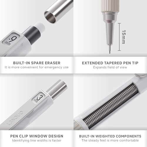languo Mechanical Pencil Set with Case, 4PCS Drafting Pencils 0.3mm 0.5mm 0.7mm 0.9mm – 4 Tubes HB & 2B Lead Refills, 3 Erasers, Mechanical Pencil Kit for Writing & Drawing - style: 0.3mm + 0.5mm + 0.7mm + 0.9mm