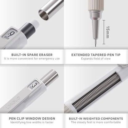 languo 0.7mm Mechanical Pencil Set with Case, 4PCS Drafting Mechanical Pencils Kit – 4 Tubes 2B Lead Refills, 3 Erasers, Ideal Pencil Set for Writing & Drawing - style: 0.7mm