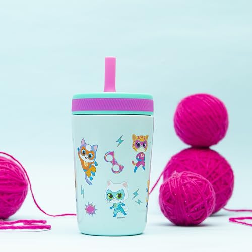 Zak Designs SuperKitties Kelso Toddler Cups For Travel or At Home, 12oz Vacuum Insulated Stainless Steel Sippy Cup With Leak-Proof Design is Perfect For Kids (Ginny, Sparks, Buddy, Bitsy) - color: SuperKitties (Ginny, Sparks, Buddy, Bitsy)