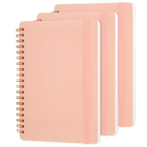 Utron 3 PCS Small Spiral Notebook 5x7, Notebooks for Note Taking, Pink Spiral Journal Notebook, Work Notebook Small Notebooks 5x7 with Strap, Cute Notebooks for Women 70 Sheets/Note Books - color: Pink, size: 5x7