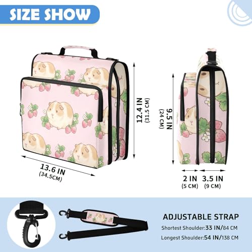 Guinea Pigs 2inch 3 Ring Zipper Binder Multi-Pocket Storage Holds 14 Inch Laptop for Students and Office Use - color: Guinea Pigs